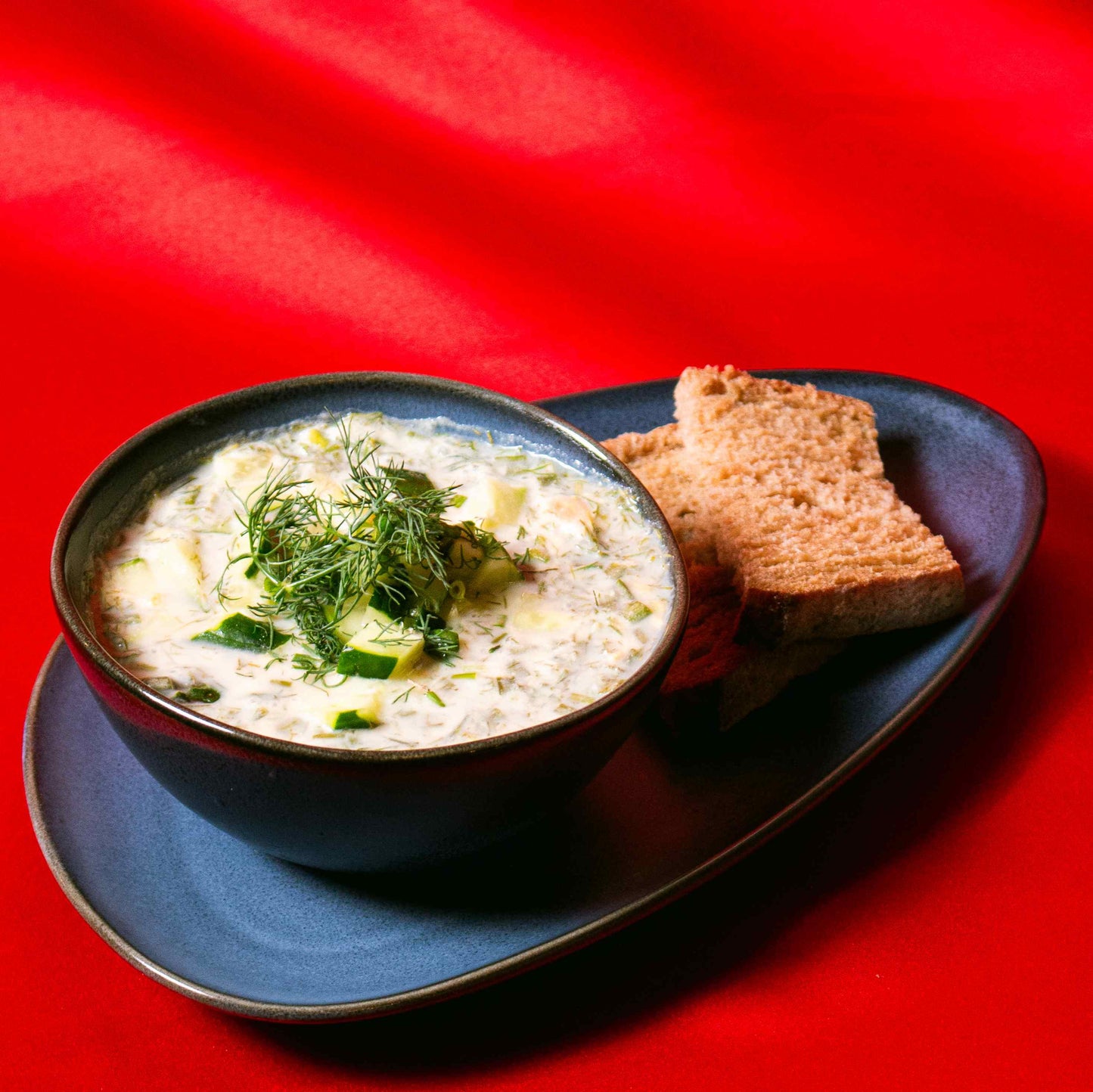 Okroshka (cold veggie soup)