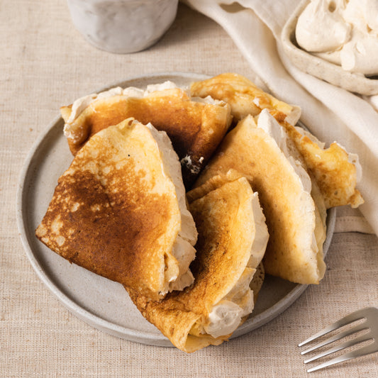 Sourdough Pancakes with Cottage Cream